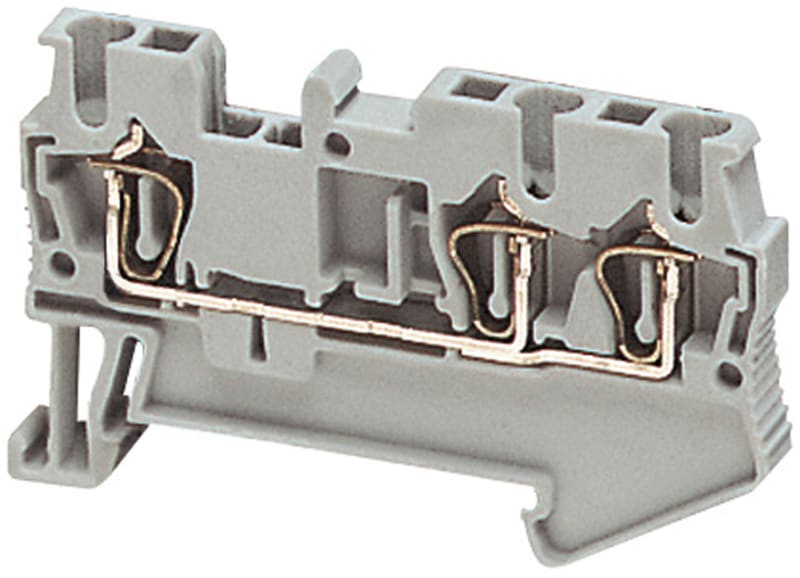 Terminal block, spring 2.5mm² grey 3P (NSYTRR23)