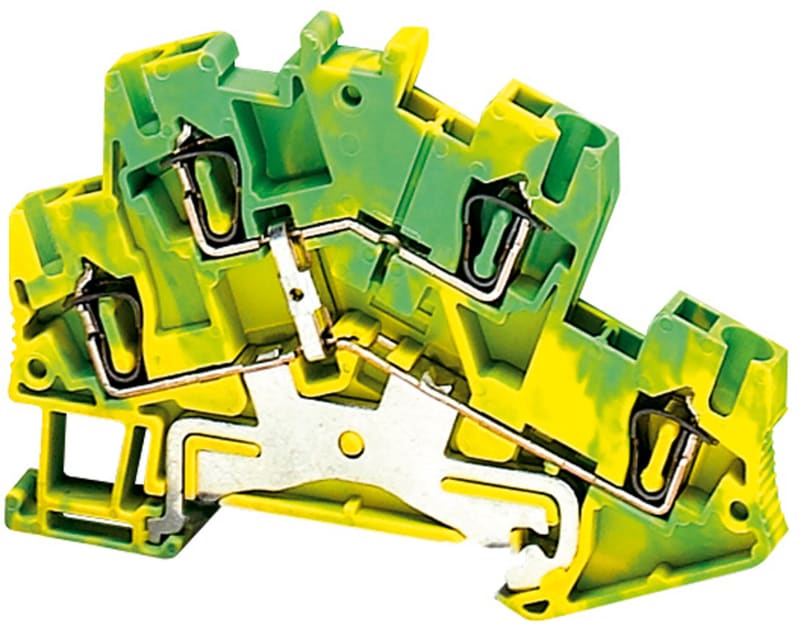 Terminal block, spring 2.5mm² PE 4P 2-Tier (NSYTRR24DPE)
