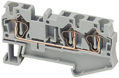 Terminal block, spring 4mm² grey 3P