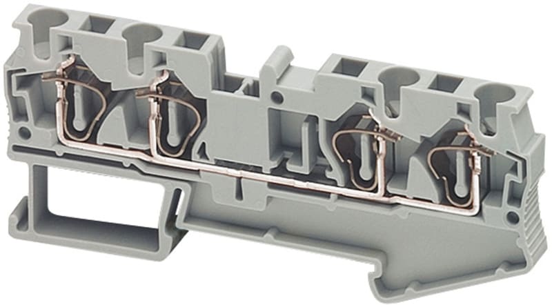 Terminal block, spring 4mm² grey 4P (NSYTRR44)