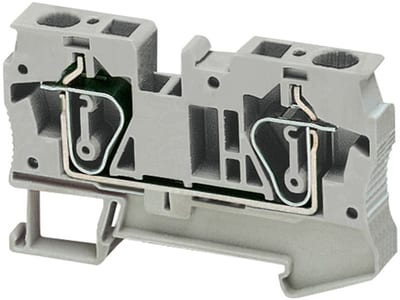 Terminal block, spring 6mm² grey 2P