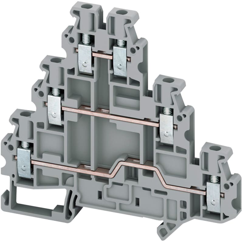 DIN-rail terminal 2,5mm² grey 6P 3-TIER (NSYTRV26T)