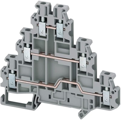 DIN-rail terminal 2,5mm² grey 6P 3-TIER