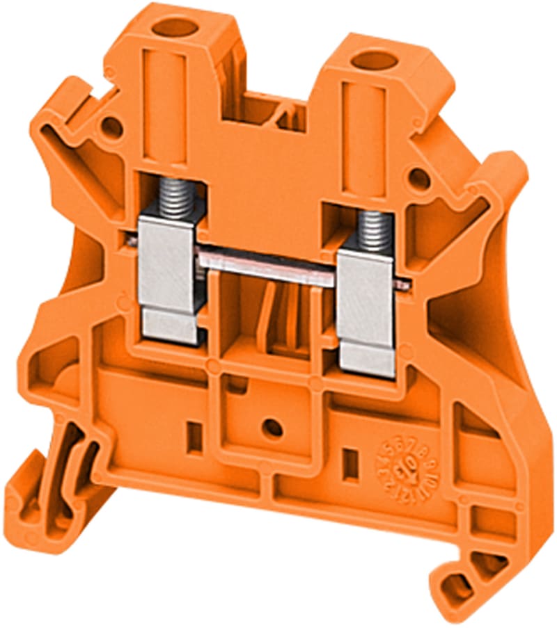DIN-rail terminal 4mm² orange 2P (NSYTRV42AR)