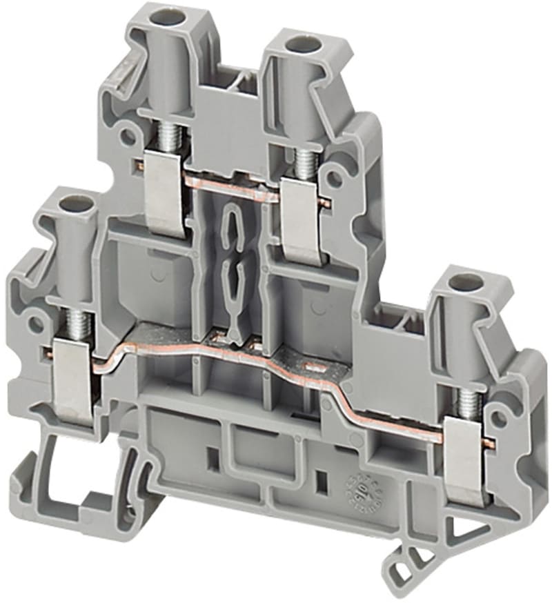 DIN-rail terminal 4mm² grey 4P 2-TIER (NSYTRV44D)