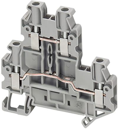 DIN-rail terminal 4mm² grey 4P 2-TIER