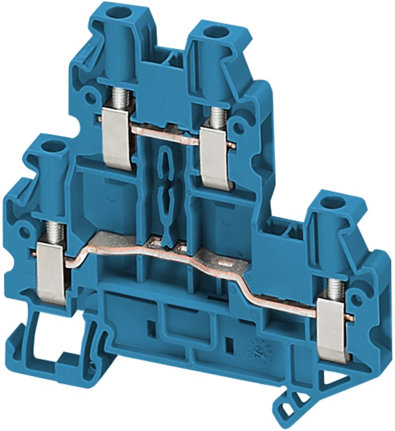 DIN-rail terminal 4mm² blue 4P 2-TIER (NSYTRV44DBL)