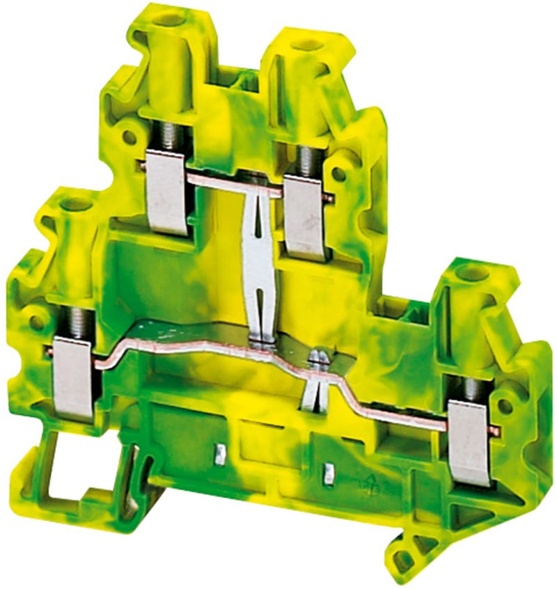 DIN-rail terminal 4mm² PE 4P 2-TIER (NSYTRV44DPE)