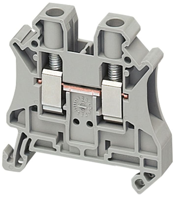 DIN-rail terminal 6mm² grey 2P (NSYTRV62)