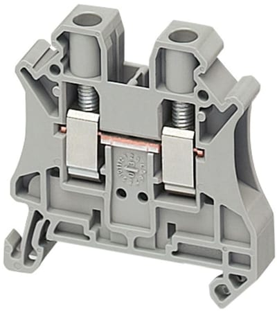 DIN-rail terminal 6mm² grey 2P