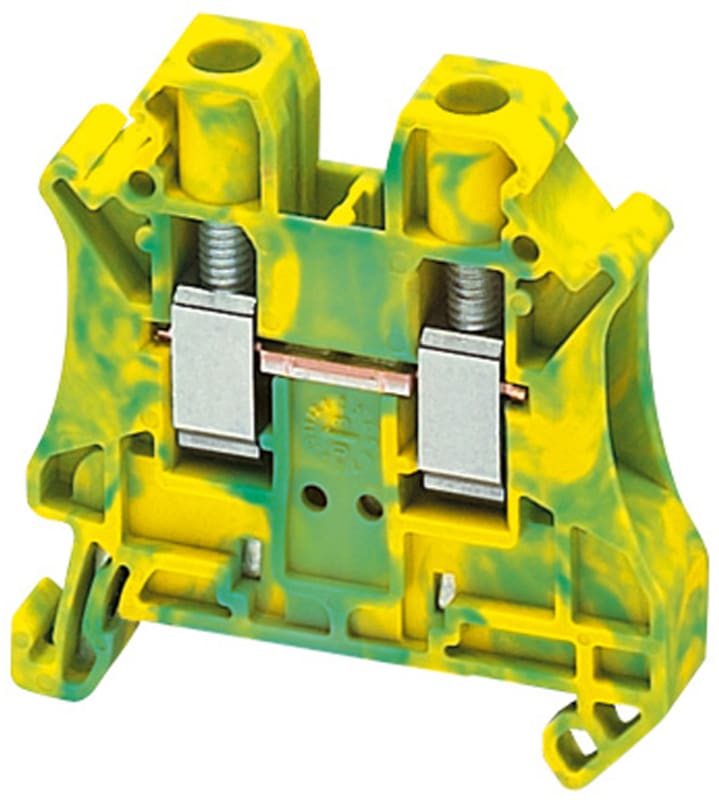 DIN-rail terminal 6mm² PE 2P (NSYTRV62PE)