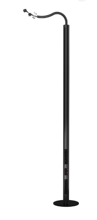 Utu PRP-G444B Mobile Branch Pole 8 Power Outlets and 4 Data FTP Black