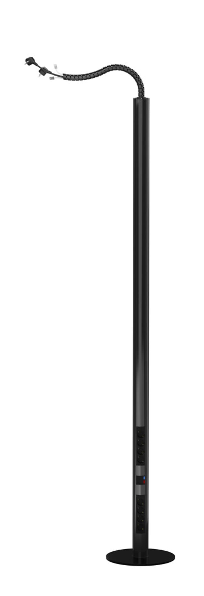 Utu PRP-G424B Portable Service Pole with 8 Sockets and 2 FTP Data, Black