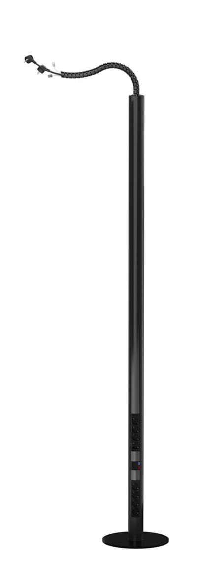 Utu PRP-G424B Portable Service Pole with 8 Sockets and 2 FTP Data, Black