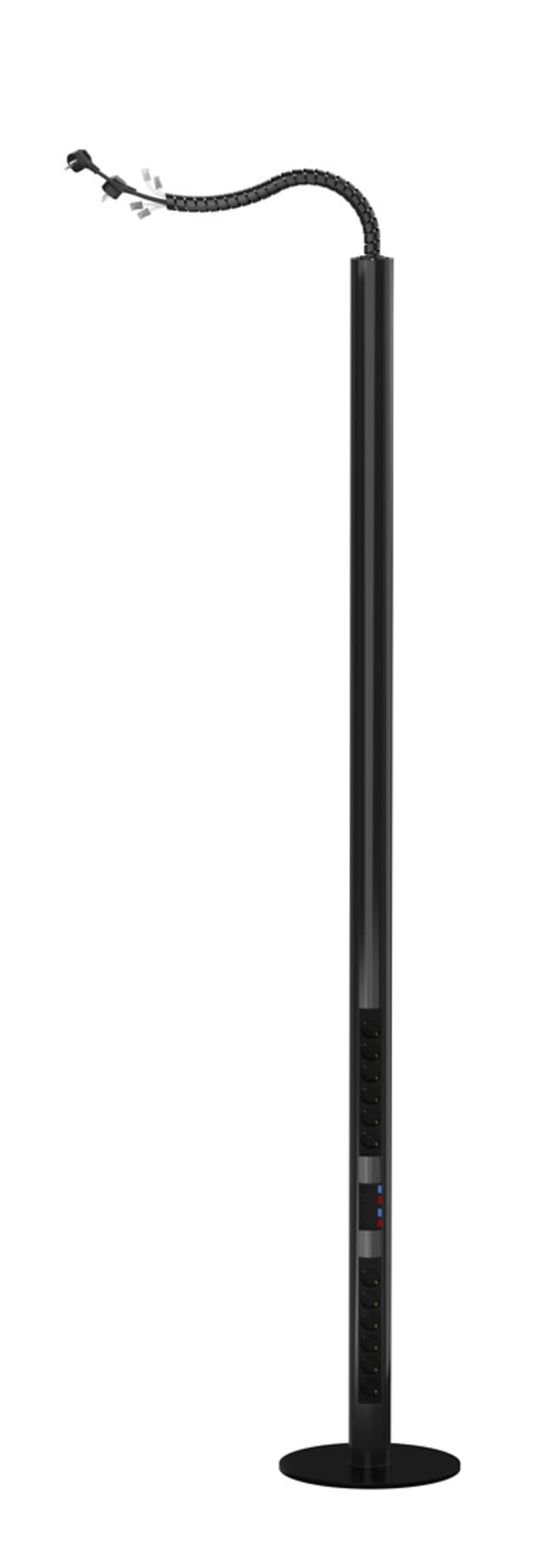 Utu PRP-G646B Portable Power Column, Black, 12 Sockets + 4 FTP Data
