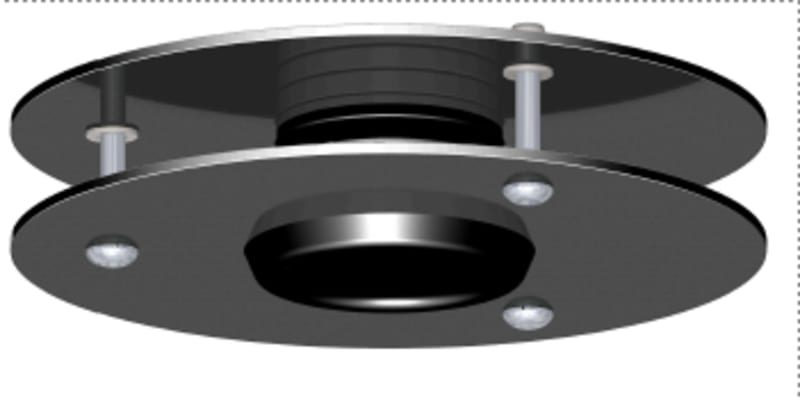 Utu PKK-T150B Ceiling Feed-Through for Black Service Pole, 50 mm