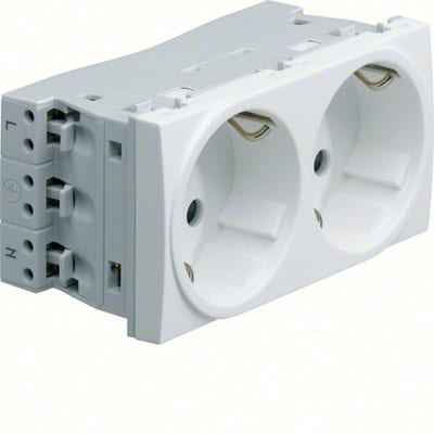 Hager Systemer 2-Way Socket Gallery White 45x45