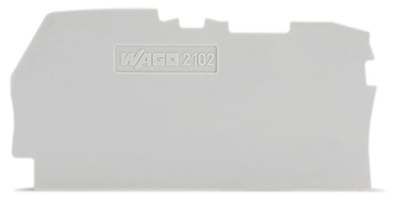 End and intermediate plate; 0.8 mm thick; gray (2102-1291)