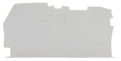 End and intermediate plate; 0.8 mm thick; gray (2102-1291)