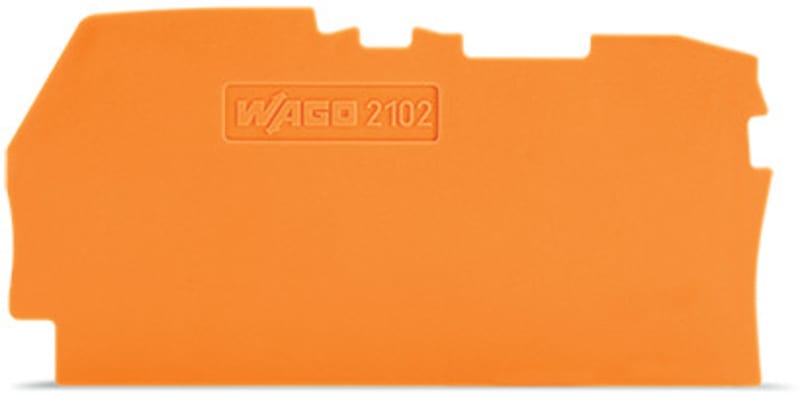 End and intermediate plate; 0.8 mm thick; orange (2102-1292)