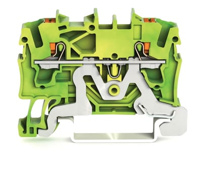 2-Conductor ground terminal block, 2.5 mm², for DIN-rail 35 x 15 and 35 x 7.5 (2202-1207)