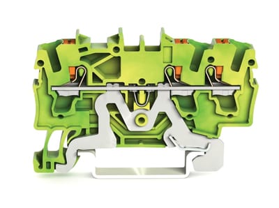 3-Conductor ground terminal block, 2.5 mm², for DIN-rail 35 x 15 and 35 x 7.5 (2202-1307)