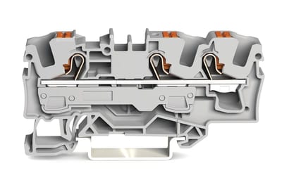 3-Conductor through terminal block, 6 mm², for DIN-rail 35 x 15 and 35 x 7.5 (2206-1301)