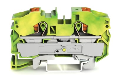 2-Conductor ground terminal block, 16 mm², for DIN-rail 35 x 15 and 35 x 7.5 (2216-1207)