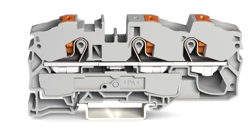 3-Conductor through terminal block, 16 mm², for DIN-rail 35 x 15 and 35 x 7.5 (2216-1301)