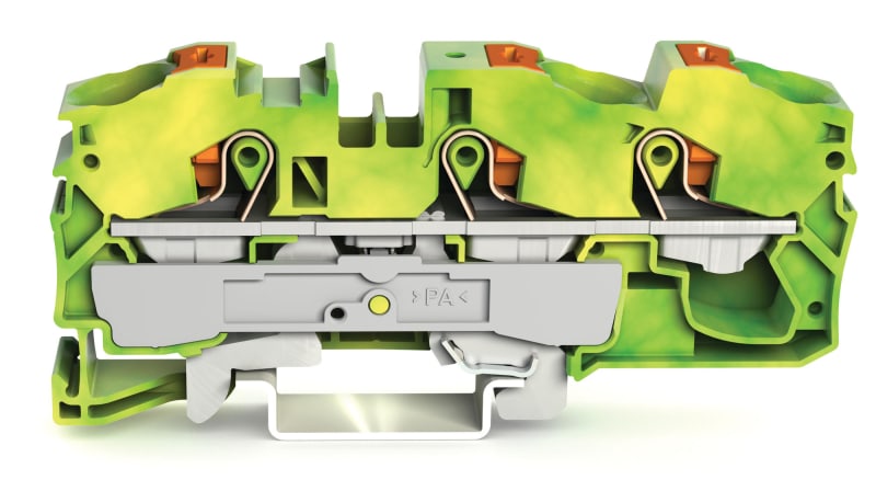 3-Conductor ground terminal block, 16 mm², for DIN-rail 35 x 15 and 35 x 7.5 (2216-1307)