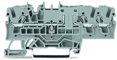 WAGO 2002-1761 TOPJOB S 3-Conductor Carrier Terminal Block 2.5 mm² Push-in Grey