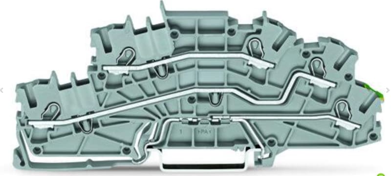 WAGO TOPJOB S Three-Level Installation Terminal Block 2.5 mm² L/L/PE Grey (2003-6645)