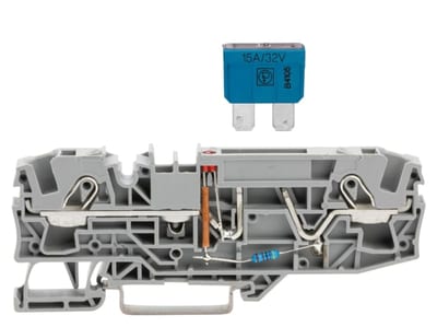 2-Conductor fuse terminal for flat fuses