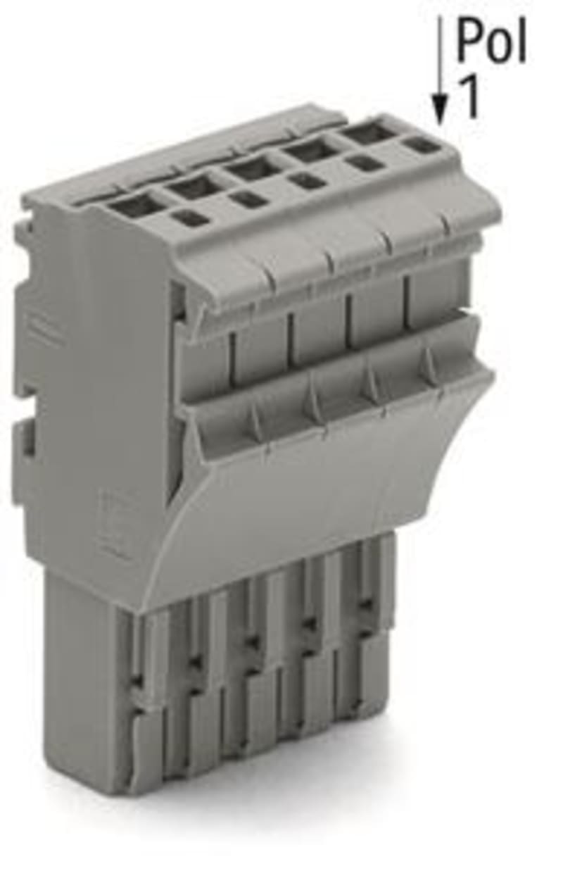 1-Conductor female connector; Push-in CAGE CLAMP®; 4 mm²; Pin spacing 5.2 mm; 4-Pole; 4,00 mm²; gray (2022-104)