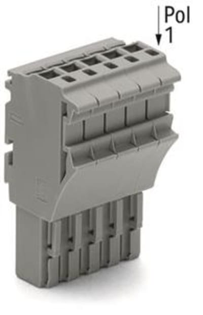 1-Conductor female connector; Push-in CAGE CLAMP®; 4 mm²; Pin spacing 5.2 mm; 4-Pole; 4,00 mm²; gray