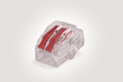 Hellermann HelaCon Plus HCRN-2 Releasable Push-In Terminal, 2-Way Transparent