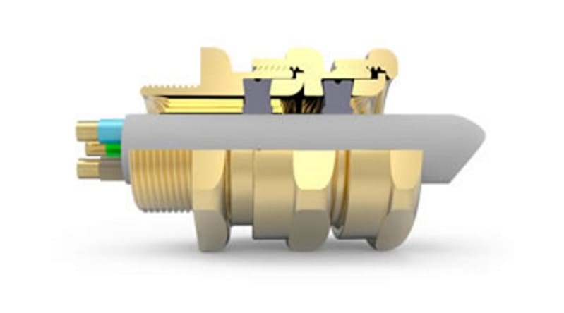 Hawke 501/423 Ex d / Ex e cable gland, size OS, M20, brass (501/423-OSM20BR)