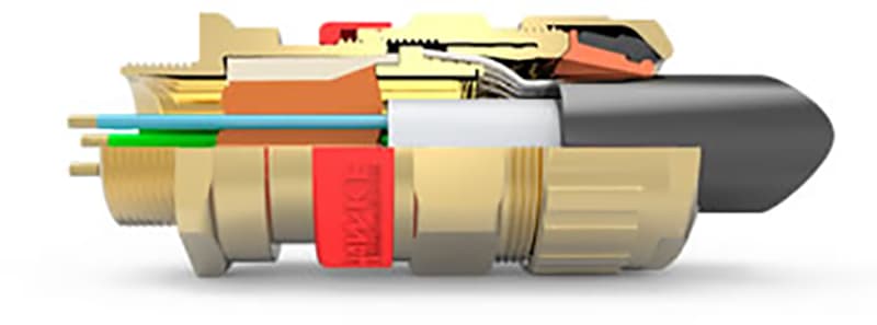 Hawke ICG653/UNIV Ex d / Ex e barrier cable gland, size B, M25, brass, cable Ø16.9–26 mm (ICG653/UNIV/B)