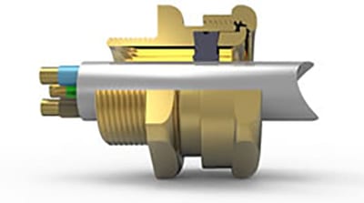 Hawke 501/421 Ex d / Ex e cable gland, size C2, M40, brass, cable Ø25–32.5 mm