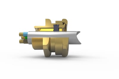Hawke 501/421 Ex d / Ex e cable gland, size OS, M20, nickel-plated brass, cable Ø3.2–8.0 mm