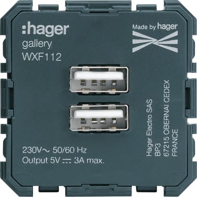 Hager Systemer USB charger gallery WXF112