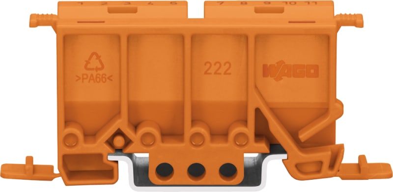 Mounting carrier; 222 Series; for DIN-35 rail mounting/screw mounting; orange (222-500)