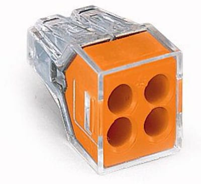 PUSH WIRE® connector for junction boxes, for solid and stranded conductors, max. 2.5 mm² (773-104)