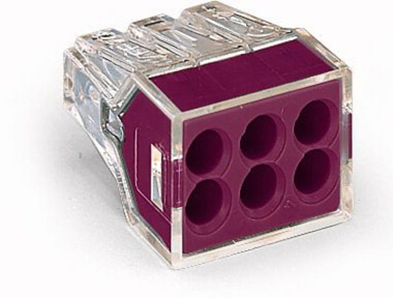 PUSH WIRE® connector for junction boxes, for solid and stranded conductors, max. 2.5 mm² (773-106)