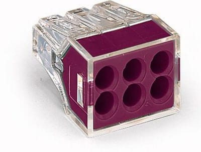 PUSH WIRE® connector for junction boxes, for solid and stranded conductors, max. 2.5 mm² (773-106)