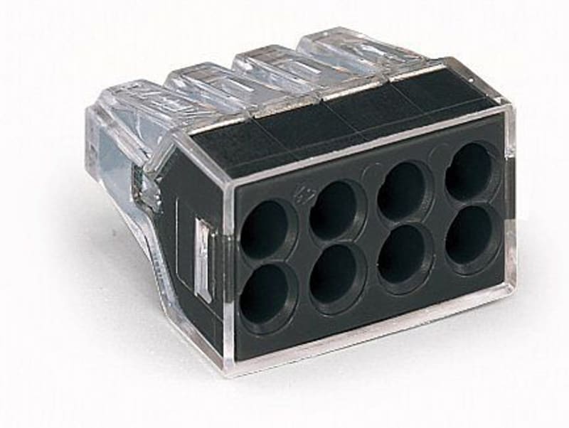 PUSH WIRE® connector for junction boxes, for solid and stranded conductors, max. 2.5 mm² (773-108)