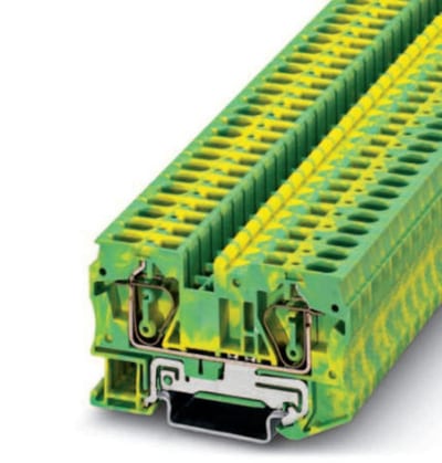 Phoenix Contact ST 6-PE Spring-Clamp Ground Terminal Block, 0.2-6.0 mm²