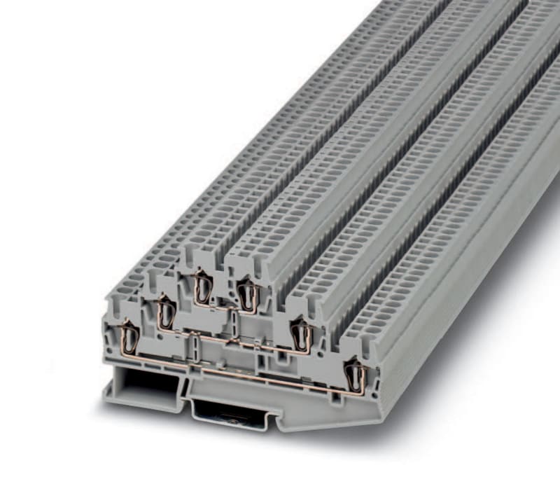 Phoenix Contact ST 2,5-3L Spring-Clamp 3-Level Terminal Block, 0.08-2.5 mm²