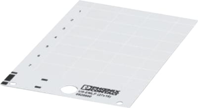 Phoenix Contact US-EMLP (85.6x54) Unprinted White Plastic Label