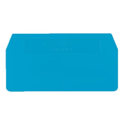Weidmüller ZAP/TW 1 BL End Plate for Spring-Cage Terminal Series, Blue